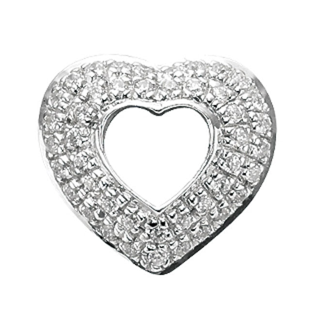 STORY by Kranz & Ziegler Sterling Silver with Pavé Heart Button-339341 RETIRED ONLY 3 LEFT!