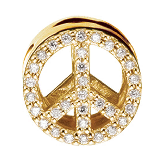 STORY by Kranz & Ziegler Gold Plated with Clear CZ Peace Button-339414 RETIRED ONLY 2 LEFT!