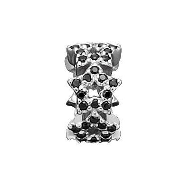 STORY by Kranz & Ziegler Sterling Silver with Black CZ Star Spacer-339768 RETIRED ONLY 1 LEFT!