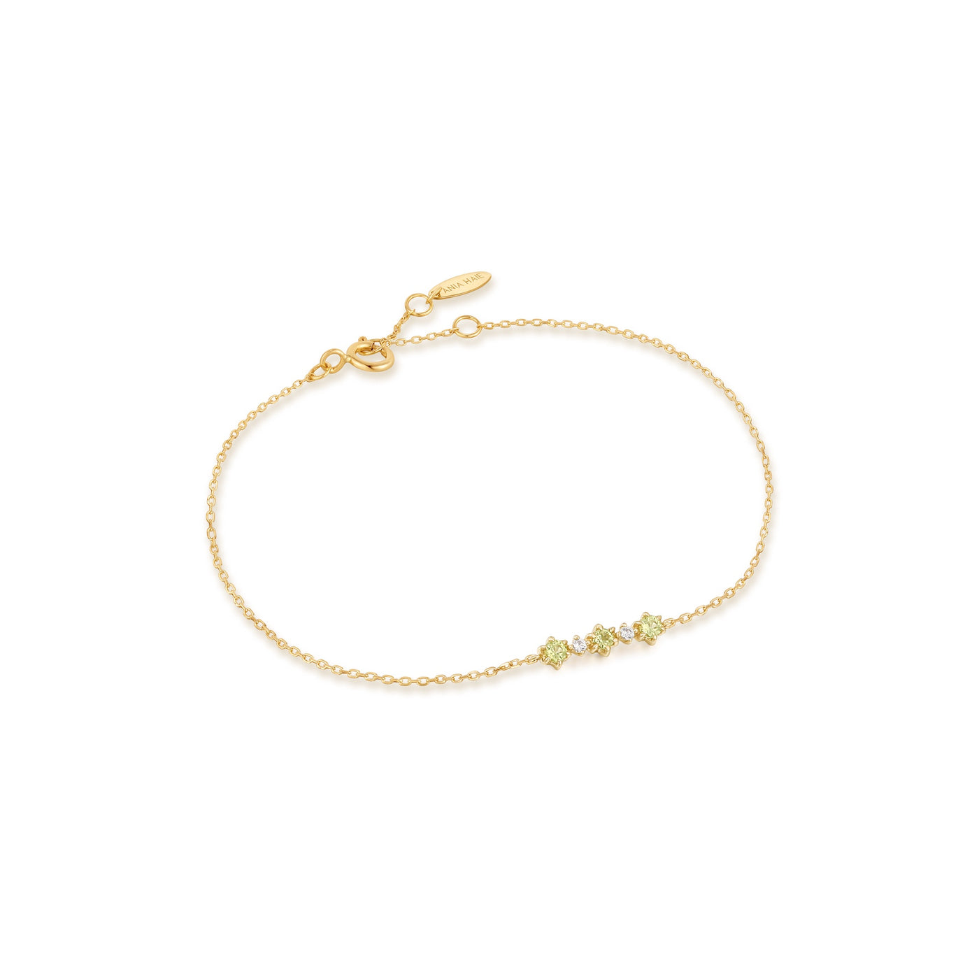 14kt Gold Peridot & White Sapphire Bracelet