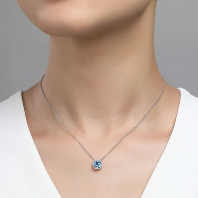Blue Topaz December Birthstone Necklace