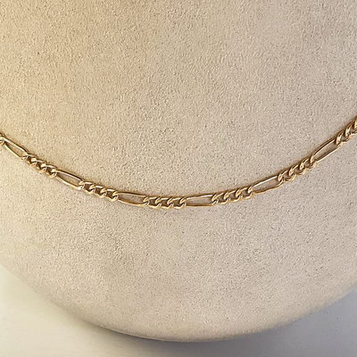 14KTGF Flat Figaro Chain Necklace
