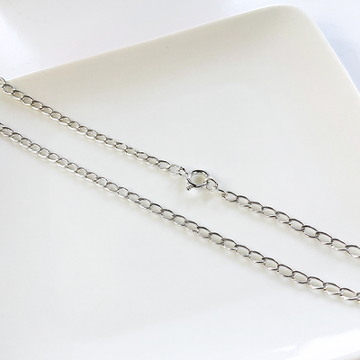 SS Flat Curb Chain Necklace