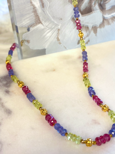 Multicolor Spinel & Tanzanite Necklace