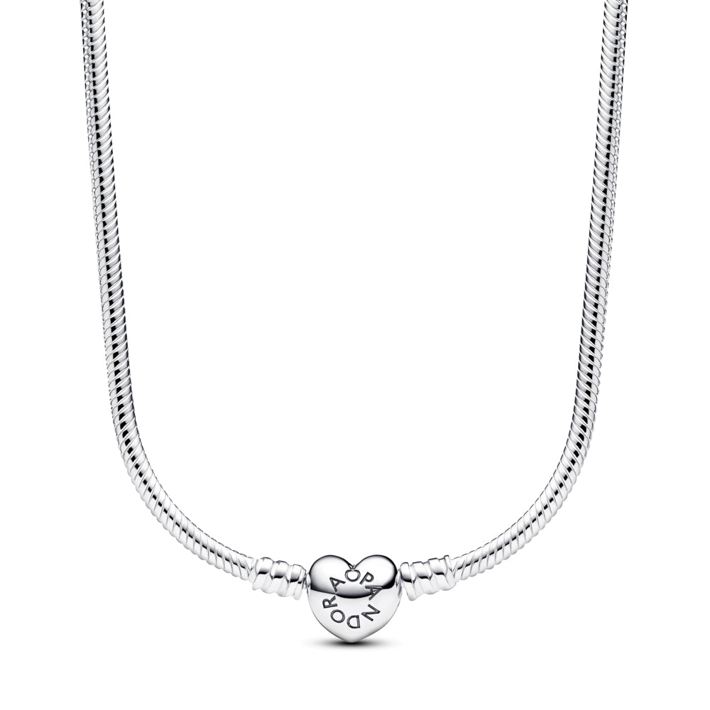 Pandora Moments Heart Clasp Snake Chain Necklace – Pancharmbracelets