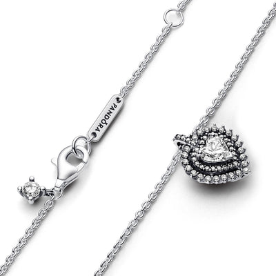 Sparkling Heart Halo Pendant Necklace