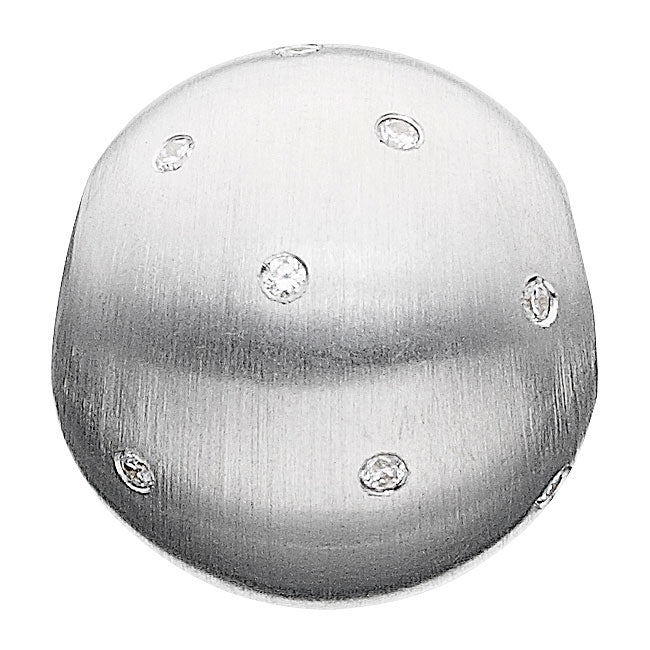 STORY by Kranz & Ziegler Sterling Silver with Clear CZ Smooth Sphere Button-343879 RETIRED ONLY 1 LEFT!
