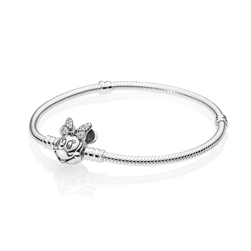 Pandora Disney, Shimmering Minnie Portrait Sterling Silver Bracelet
