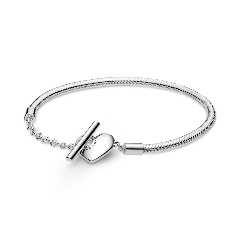 Pandora Pandora Moments Heart T-Bar Snake Chain Bracelet