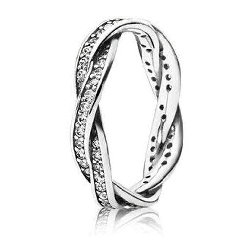 Pandora Sparkling Twisted Lines Ring – Pancharmbracelets