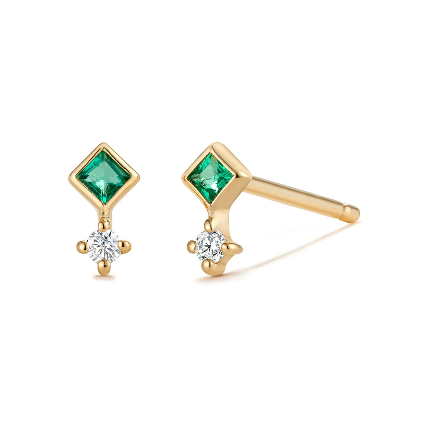 EMMIE | Emerald and Diamond Studs