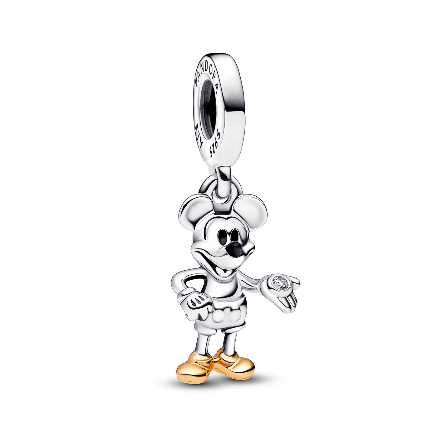 Disney 100th Anniversary Mickey Mouse Lab-created Diamond Dangle Charm