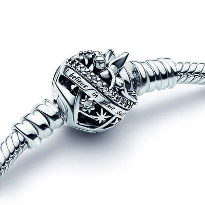 Disney Tinker Bell Clasp Pandora Moments Snake Chain Bracelet