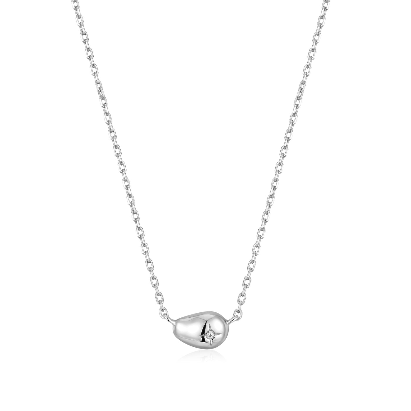Pearl Power - Silver Pebble Sparkle Necklace