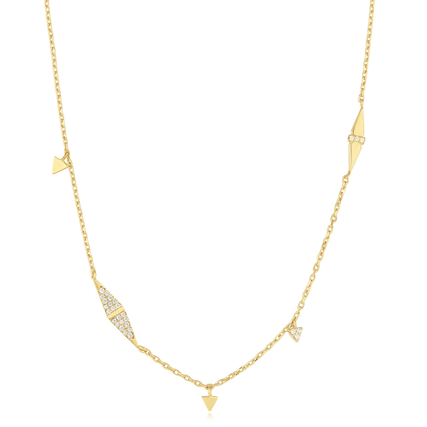 Polished Punk - Gold Geometric Sparkle Chain Necklace