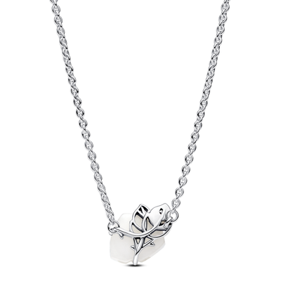 Pandora White Rose in Bloom Collier Necklace