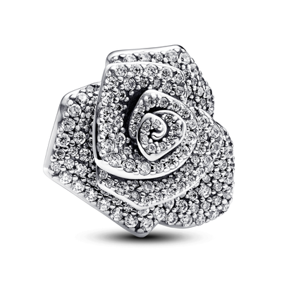 Pandora Sparkling Rose in Bloom Oversized Charm