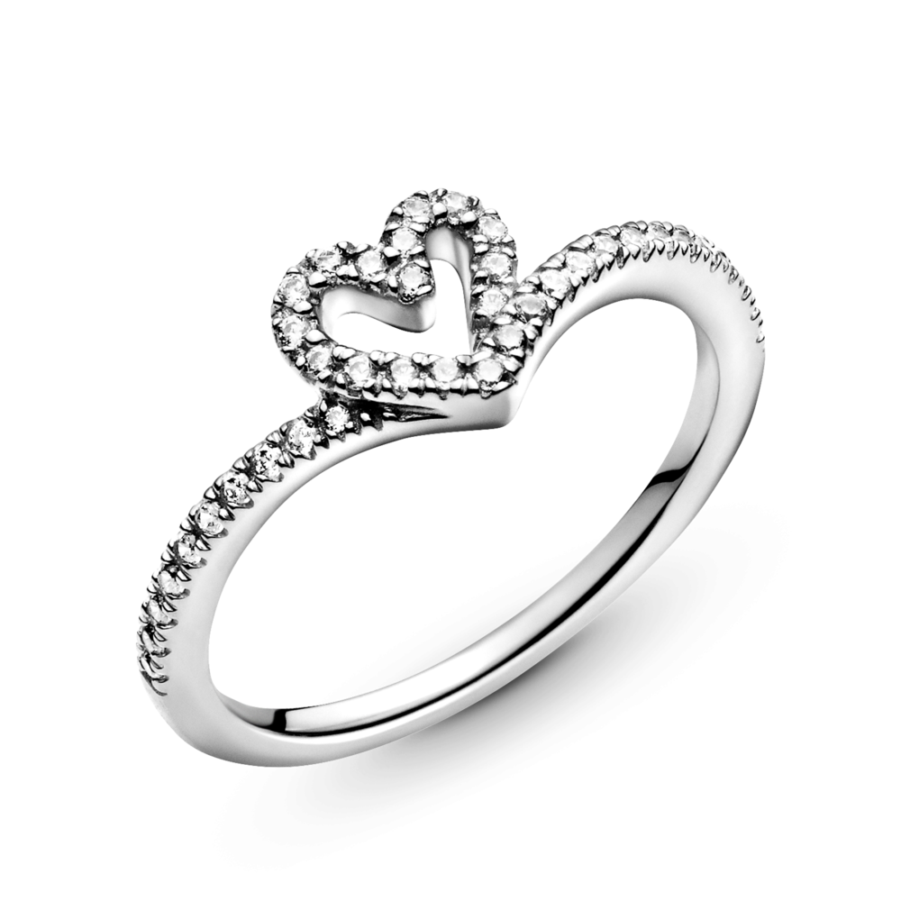 Sparkle Heart Ring in Silver