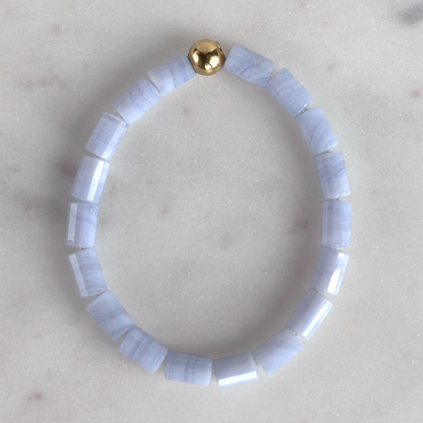 Blue Lace Agate Stretch Bracelet