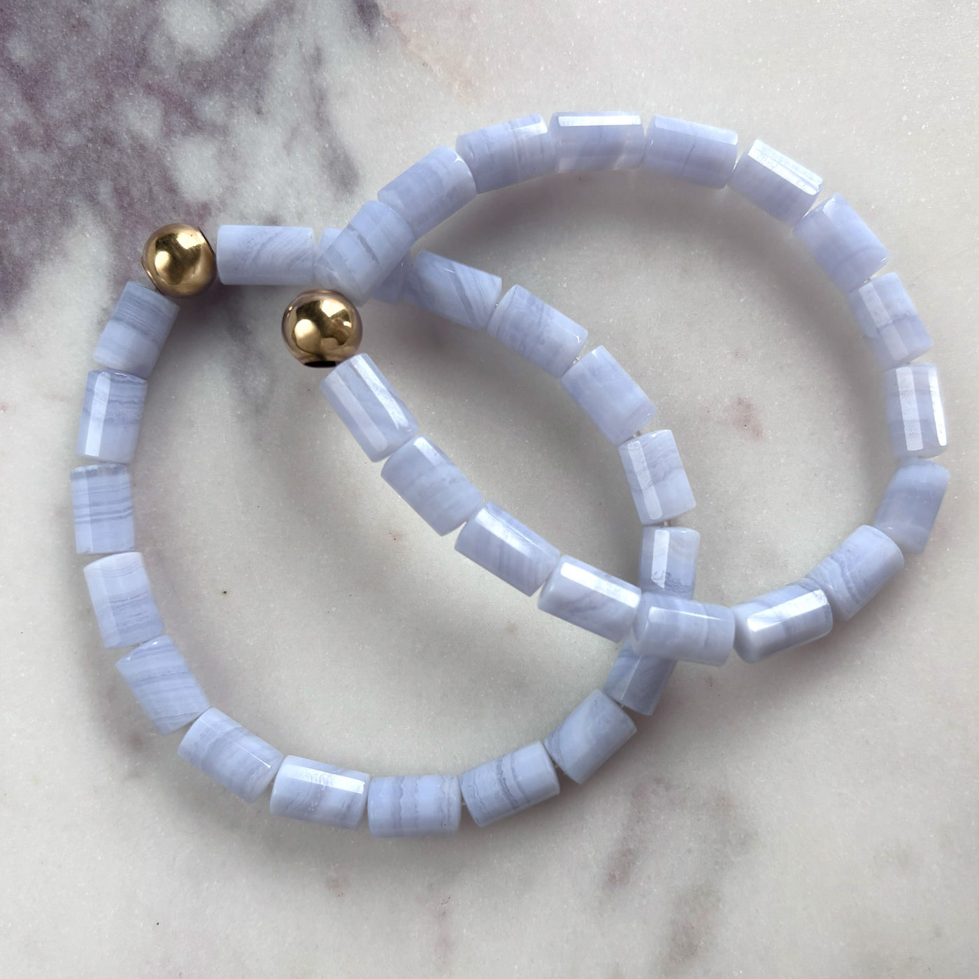 Blue Lace Agate Stretch Bracelet