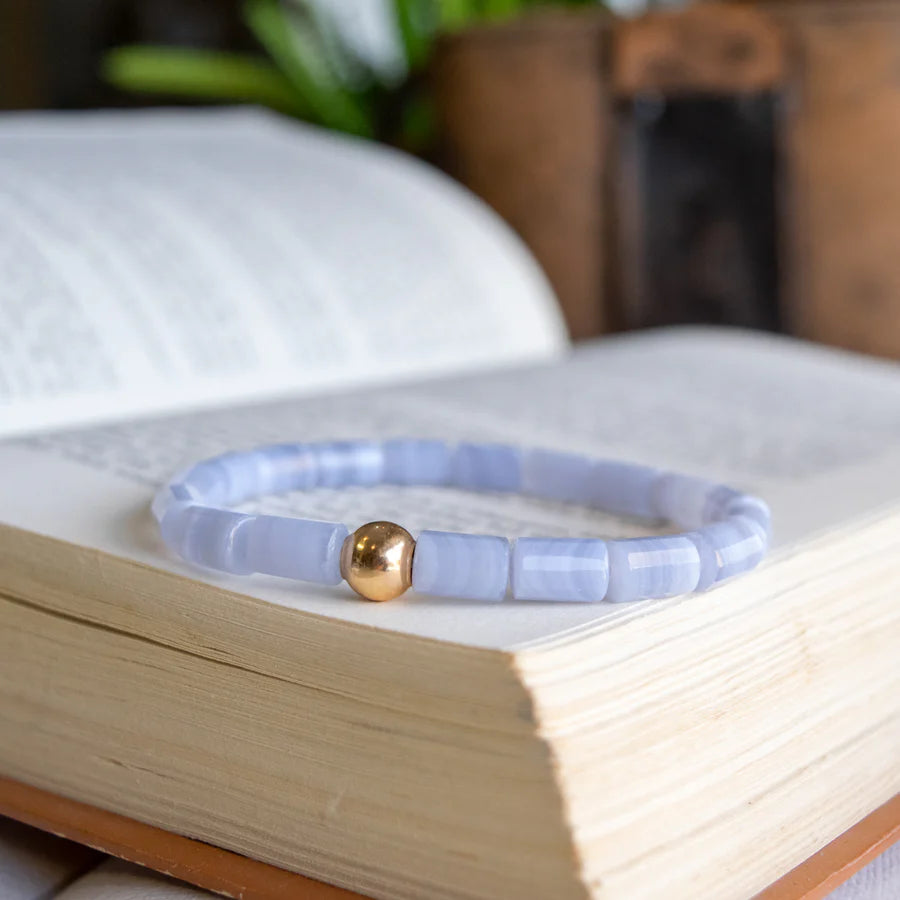 Blue Lace Agate Stretch Bracelet