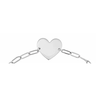 Sterling Silver Engravable Heart 7" Bracelet