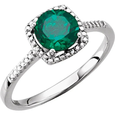 Birthstone & Diamond Ring