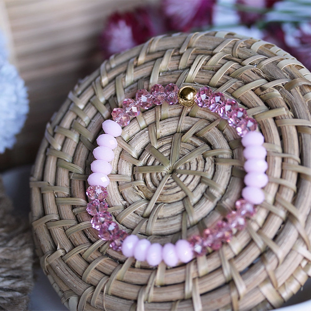 Swarovski Crystal Elements - Pink Stretch Bracelet