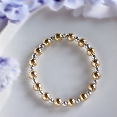 Alternating Mixed-Metal Stretch Bracelet