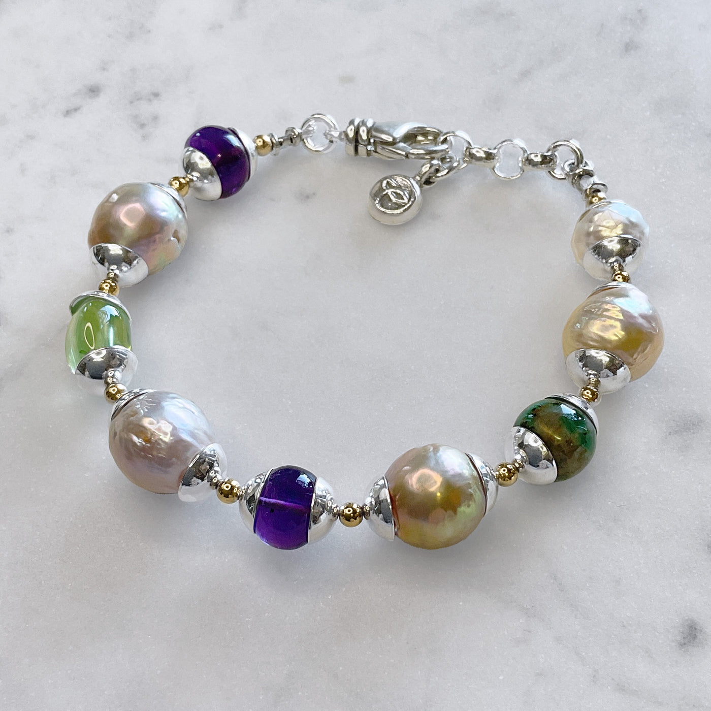 Fireball Pearls & Gemstones Bracelet