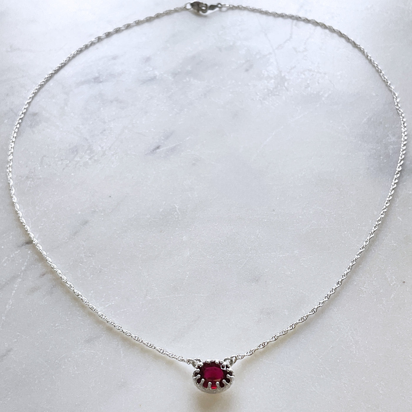 East/West Oval Ruby Necklace