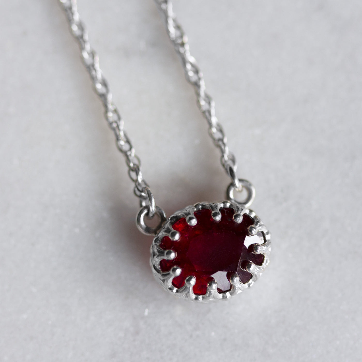 East/West Oval Ruby Necklace