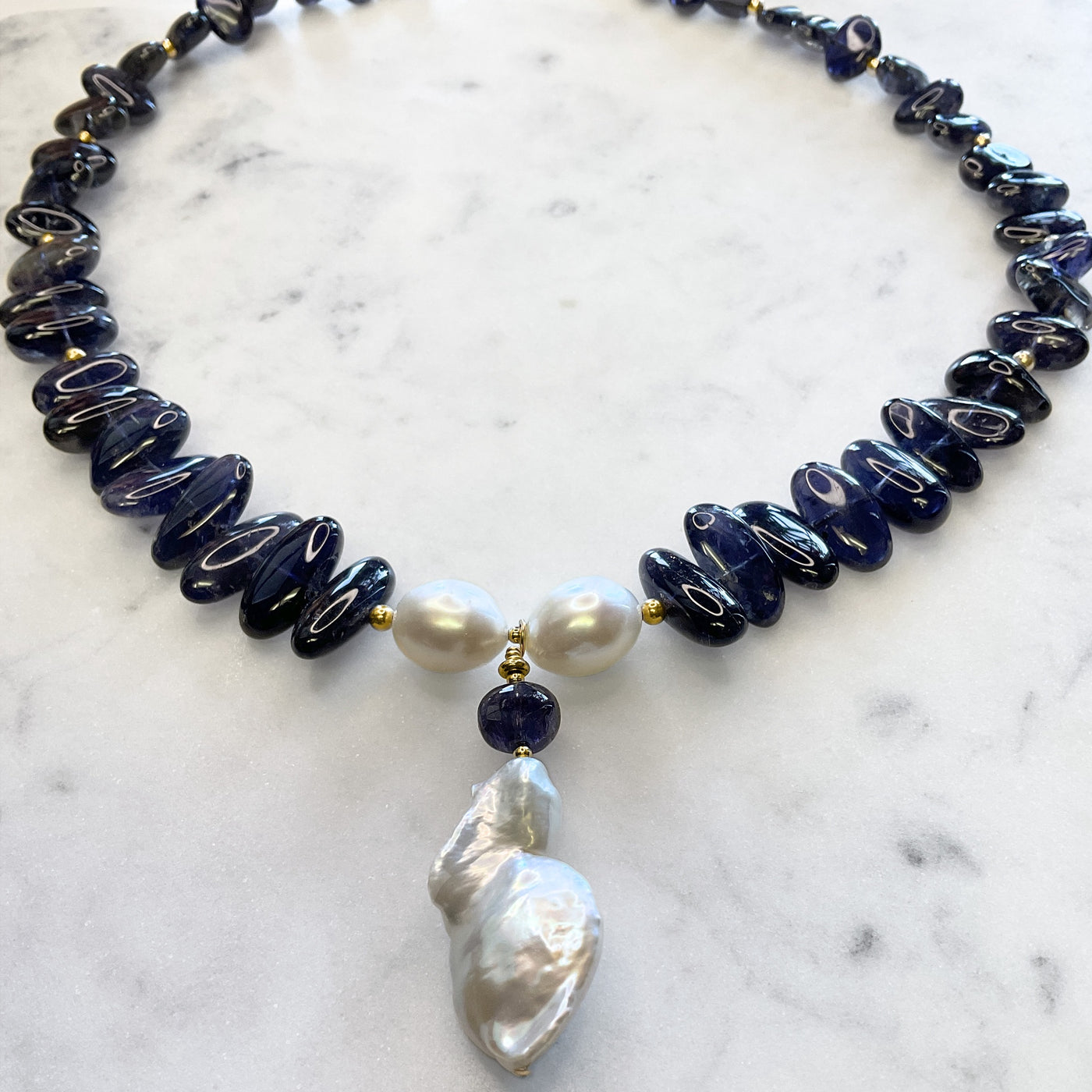 Iolite & Freshwater Pearl Necklace