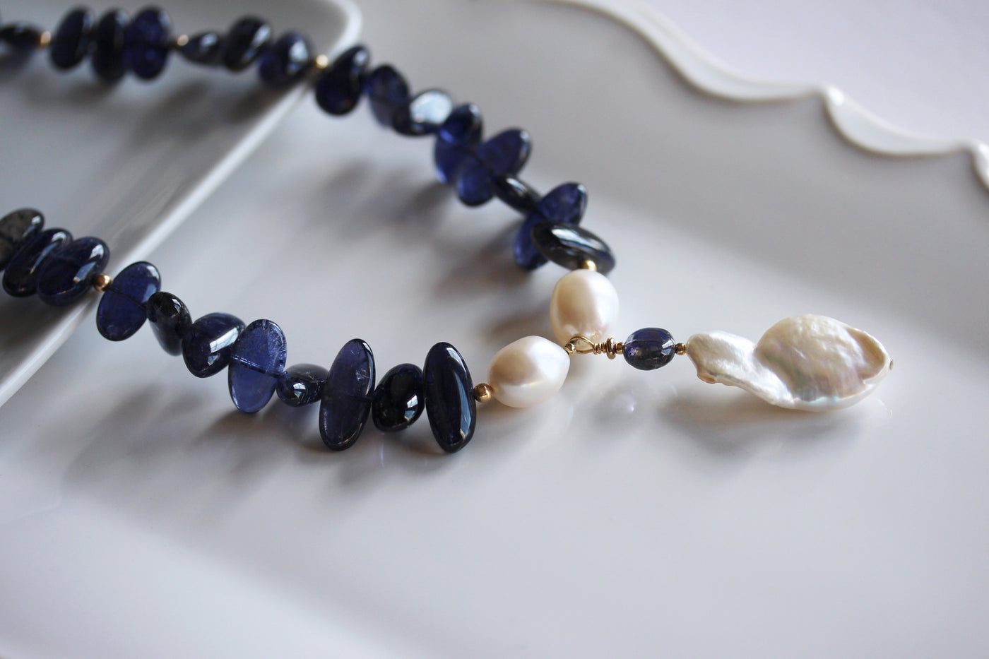 Iolite & Freshwater Pearl Necklace