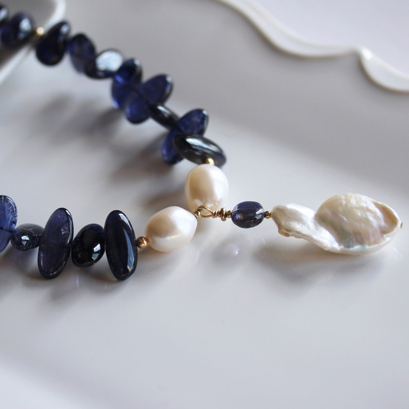 Iolite & Freshwater Pearl Necklace