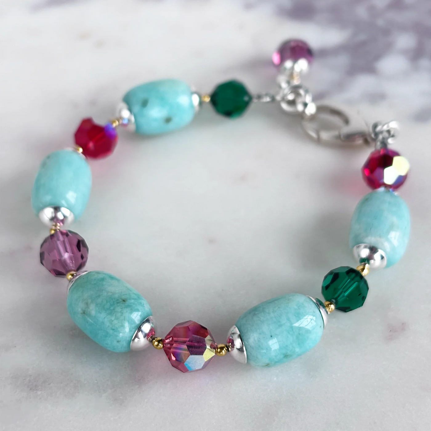 Amazonite & Swarovski Crystal Bracelet