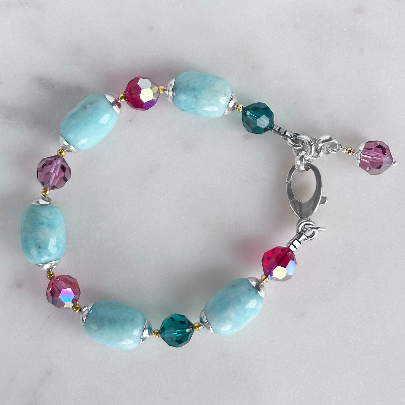 Amazonite & Swarovski Crystal Bracelet