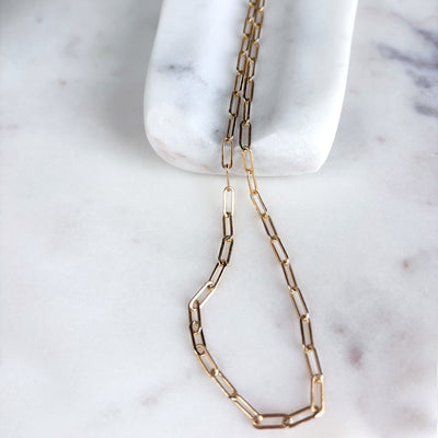 Mid Weight 14KTGF Paperclip Chain Necklace