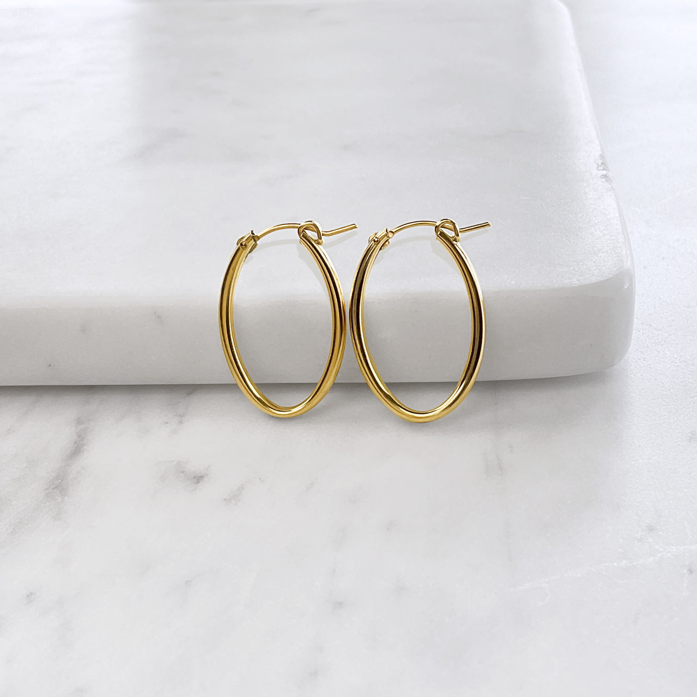 14k Gold-Filled Oval Hoops