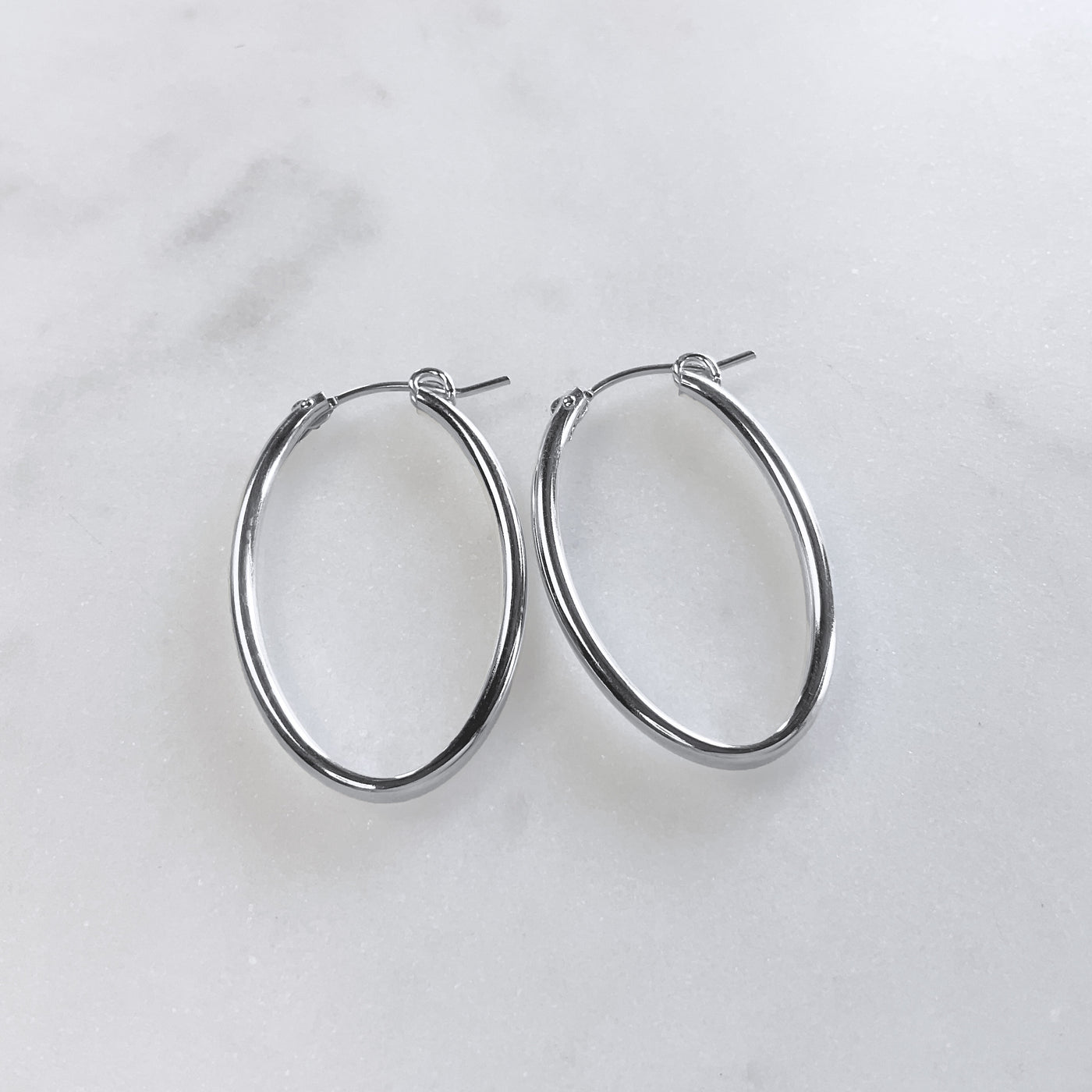 Sterling Silver Oval Hoops