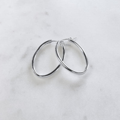 Sterling Silver Oval Hoops