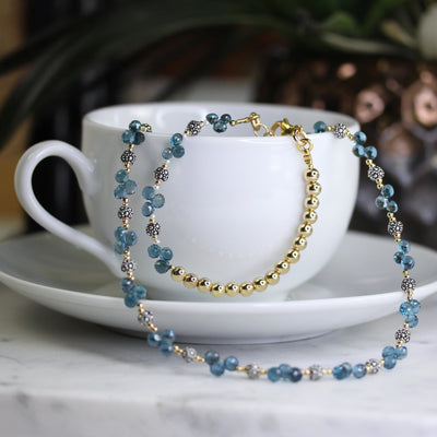 London Blue Topaz Onion Briolettes, 14ktgf Bracelet