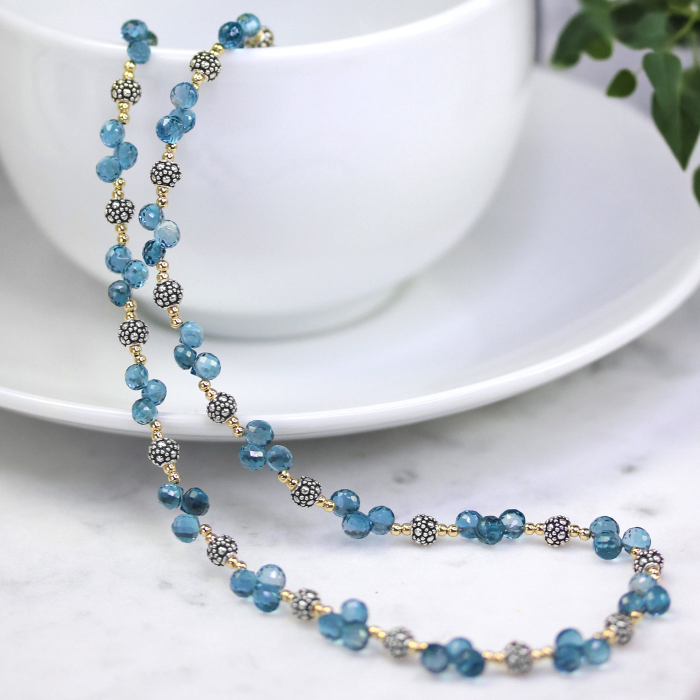 London Blue Topaz Onion Briolettes Necklace