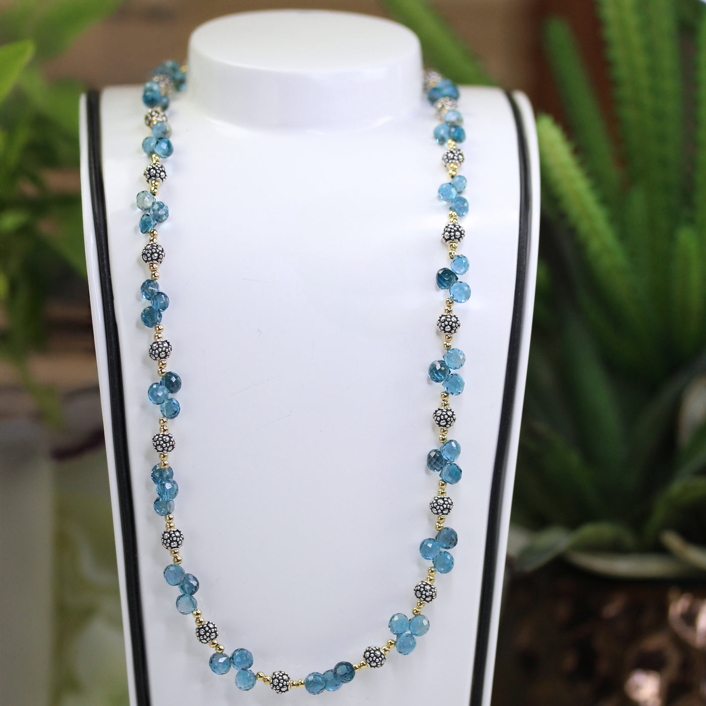 London Blue Topaz Onion Briolettes Necklace