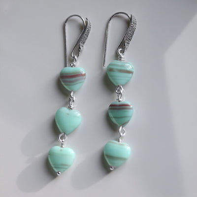 Czech Glass Heart Earrings