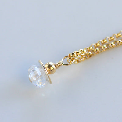 Genuine Birthstone Necklace April - Cubic Zirconia