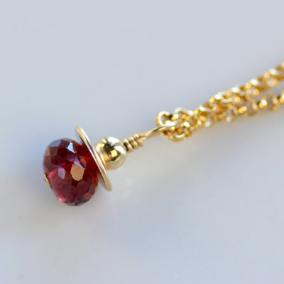 Genuine Birthstone Necklace January - Garnet