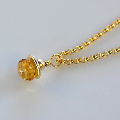 Genuine Birthstone Necklace November - Citrine