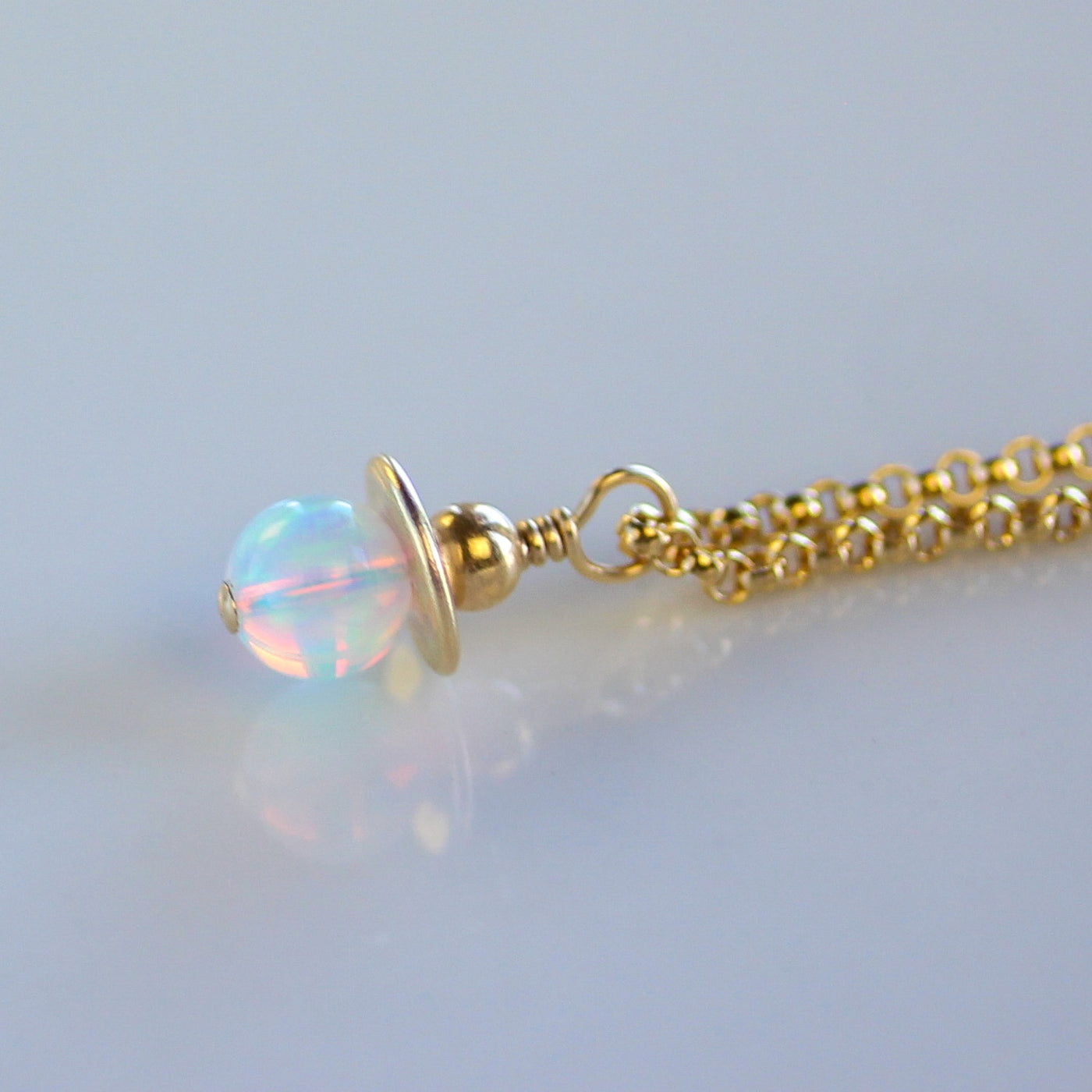Genuine Birthstone Necklace October - Opal