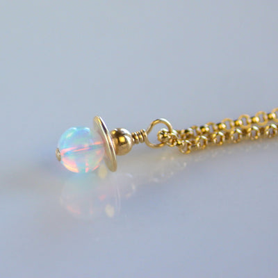 Genuine Birthstone Necklace October - Opal